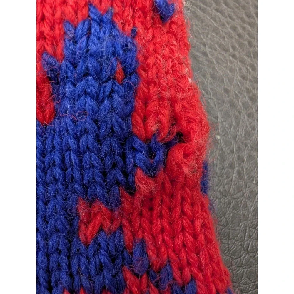 90s Vintage Igloos 100% Wool Knit Ski Beanie Hat Toboggan Snowboarding Red